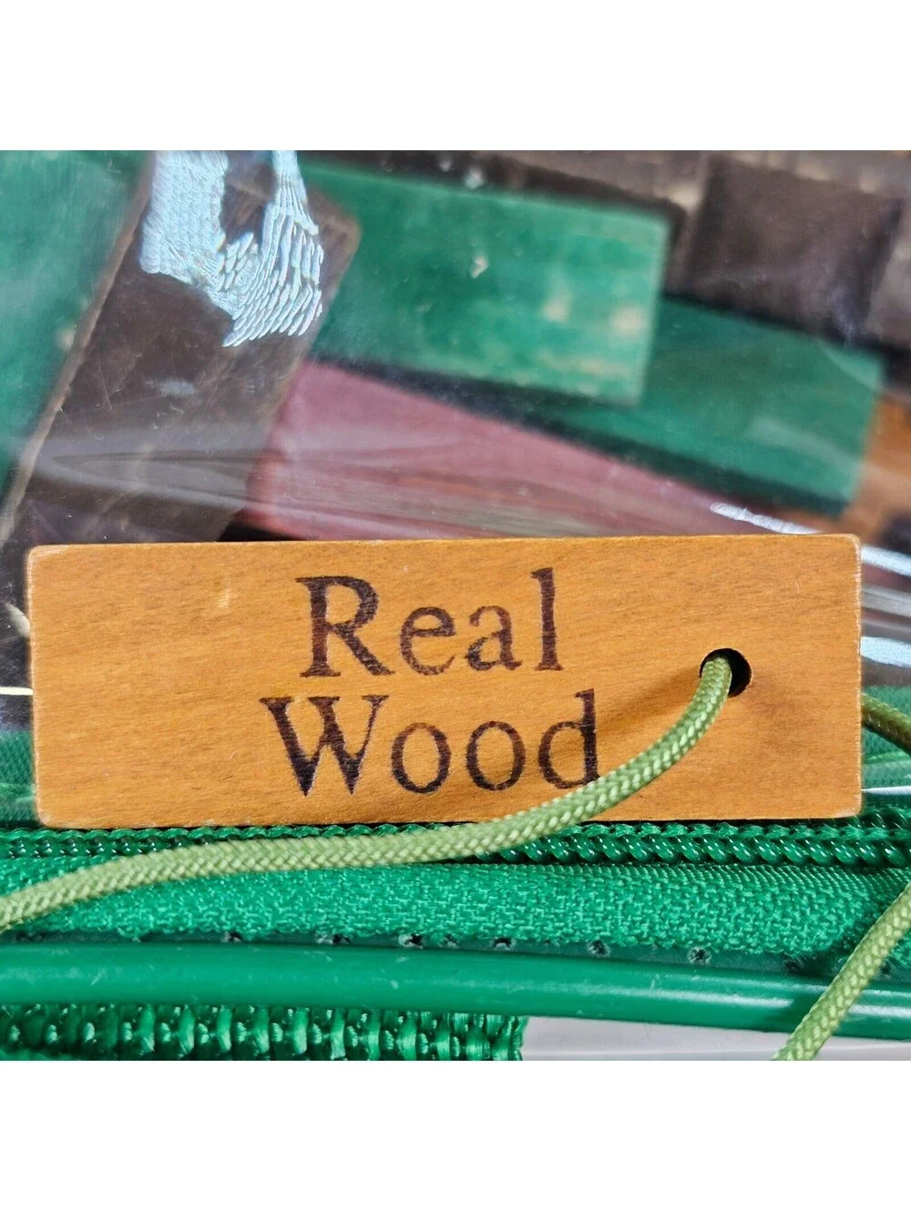 Vintage Lincoln Logs Red Wood Real Wood Building Logs Set in Clear Carrying Bag